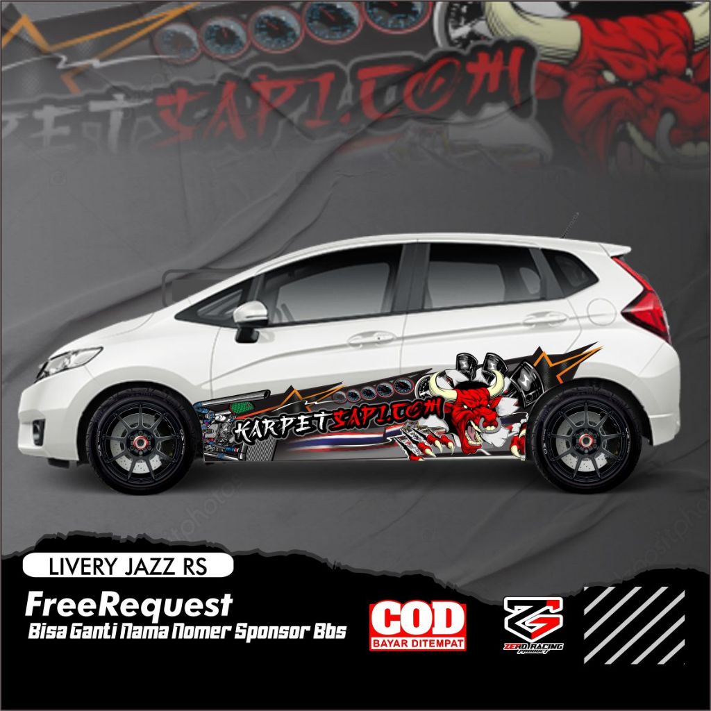 Jual DECAL MOBIL BISA CUSTOM NAMA HOLLOGRAM STICKE MOBIL JAZZ RS BRIO ...