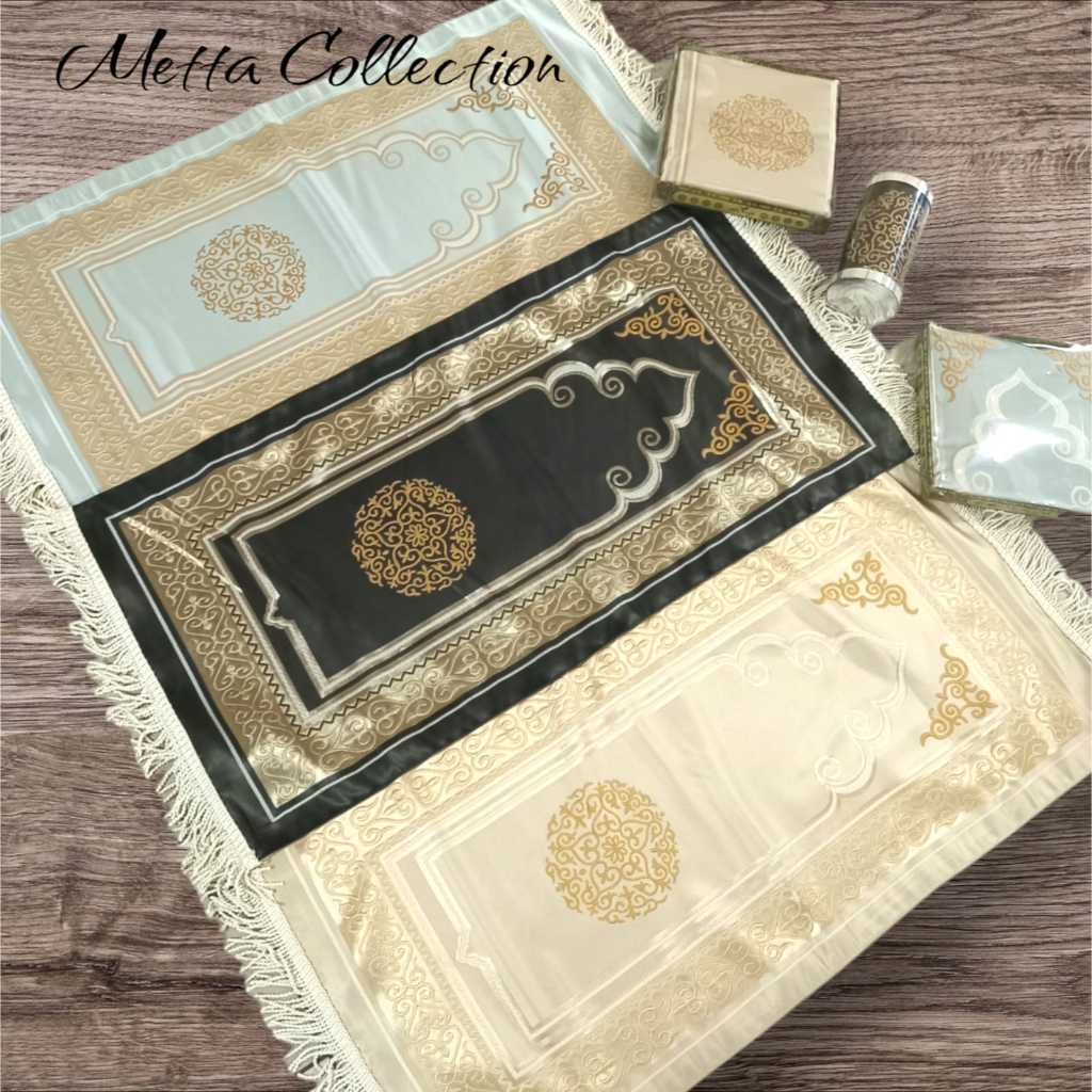 Sajadah Midi Premium Genova JWZ 18 Turki Turkey Silky Satin Bordir Import Oleh Oleh Haji Umroh