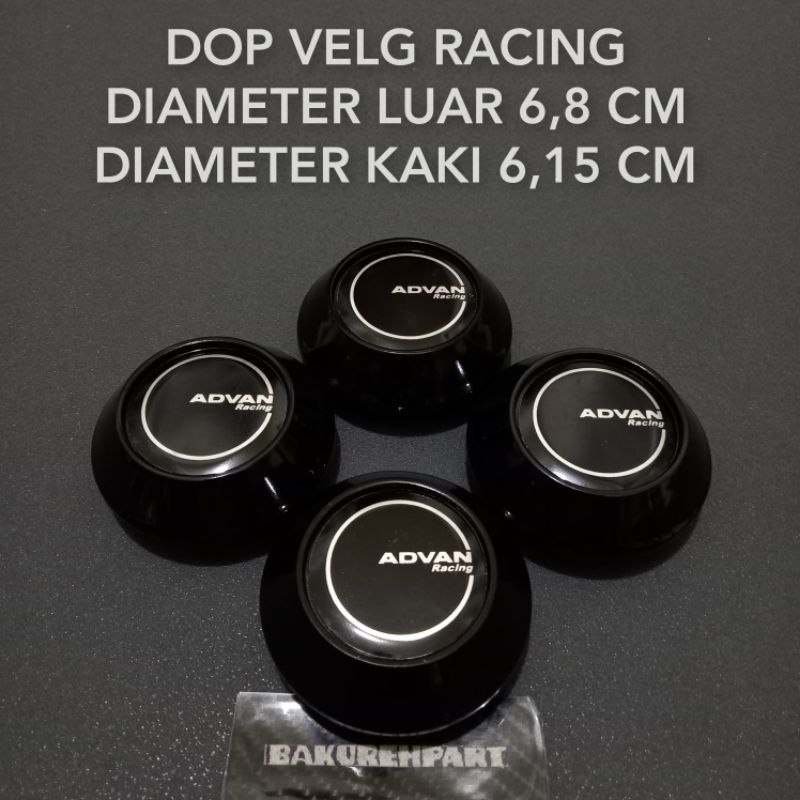 Jual Dop roda tutup velg mobil racing tulisan ADVAN diameter 6,8 cm ...
