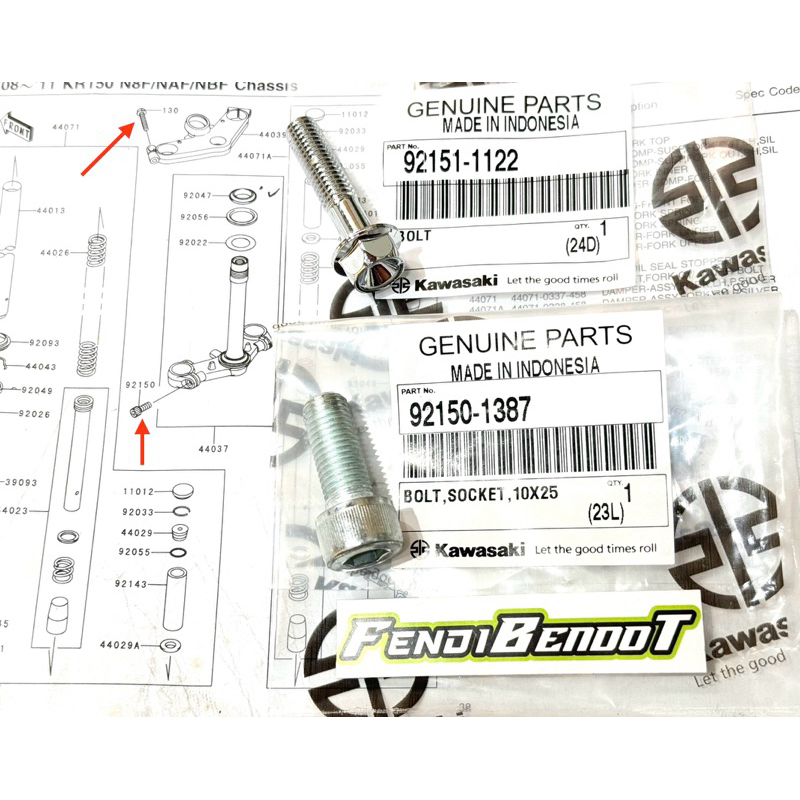 Jual BAUT SEGITIGA ATAS DAN BAWAH NINJA R SS ORIGINAL 92151-1122 92150 ...