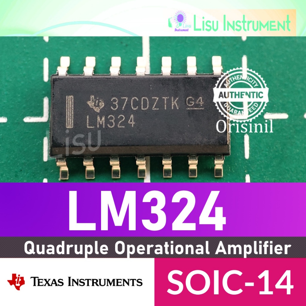 Jual LM324 Quadruple Operational Amplifier LM324DR SOIC-14 Texas ...