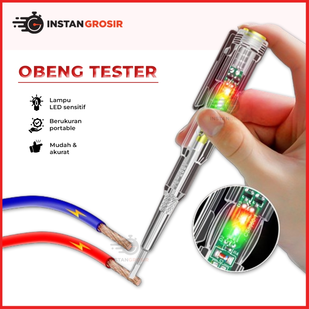 Jual Tespen Dual Led Obeng Tester Listrik With Indicator Tes Pen Sensor