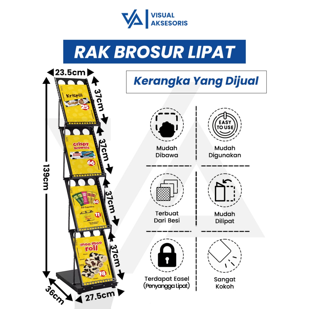 Jual Rak Brosur Besi / Rak Majalah Display / Rak Brosur Lipat 4 Susun ...