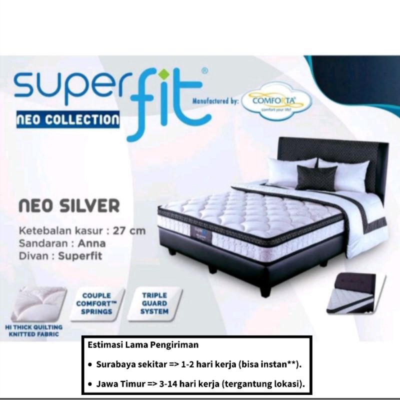 Jual Springbed Comforta Superfit Neo Silver FULL SET Ori + Sandaran ...