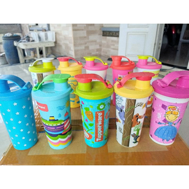 Jual fun tumbler botol minum anak tupperware second preloved | Shopee ...