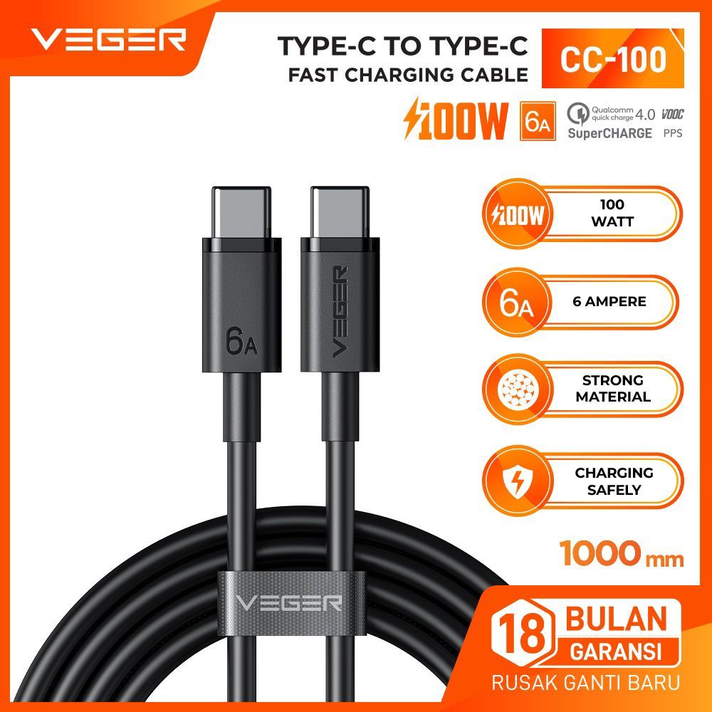 Jual Veger Cc Kabel Data Cable Type C To Type C A W Super Fast Charging Pd Power