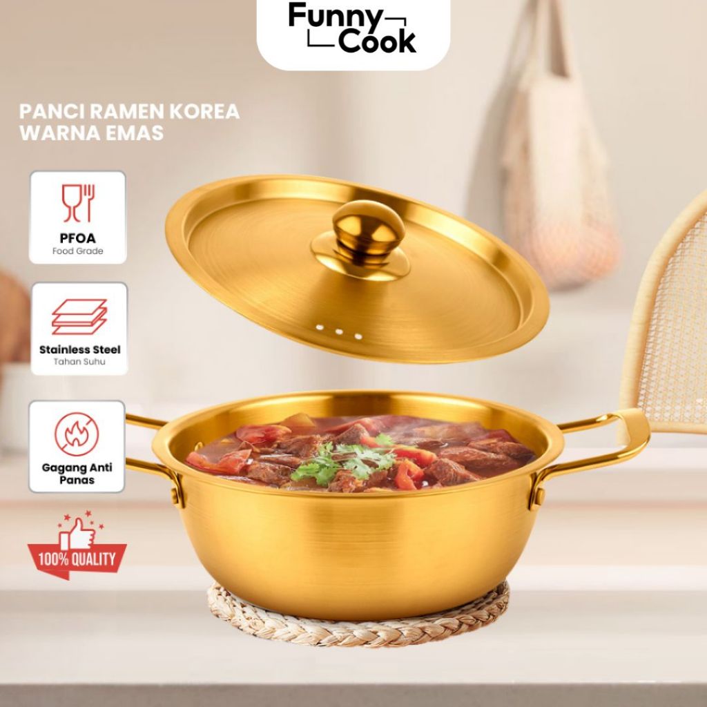 Jual FUNNYCOOK Panci Ramen Ramyun Korea Noodle Pot Stainless Steel ...
