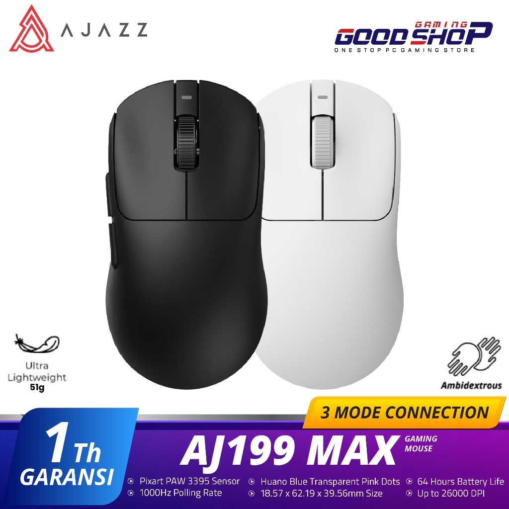 Jual Ajazz AJ199Max / AJ199 Max Ultra Lightweight Tri-Mode Connection ...