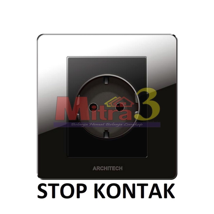 Jual Stop Kontak Listrik ARCHITECH Diamond Series V16-C18 Black ...