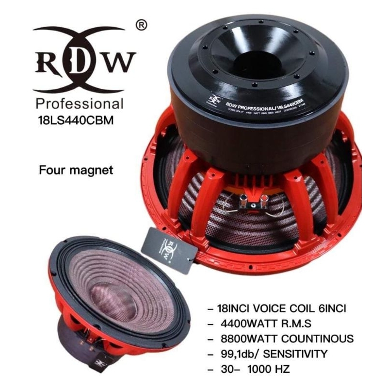 Jual SPEAKER KOMPONEN RDW 18LS440 CBM 18INCH ORIGINAL RDW | Shopee ...