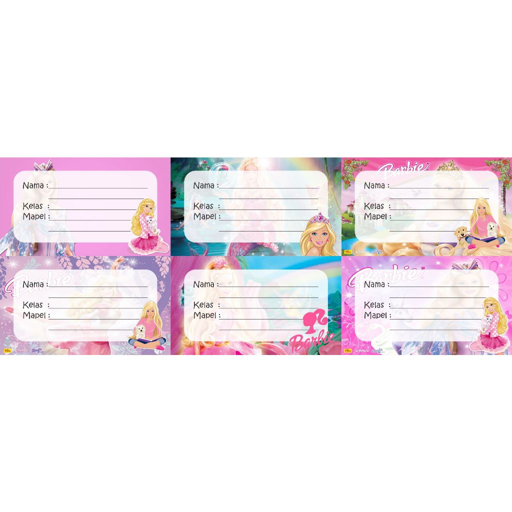 Jual STIKER LABEL BUKU PELAJARAN SERIES BARBIE / STIKER LABEL MAPEL ...