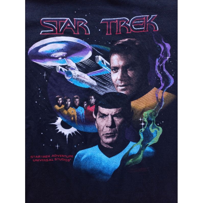 Maglietta Star Trek Vintage Uomo – Logo A Striscia Arcobaleno, Grigio Carbone
