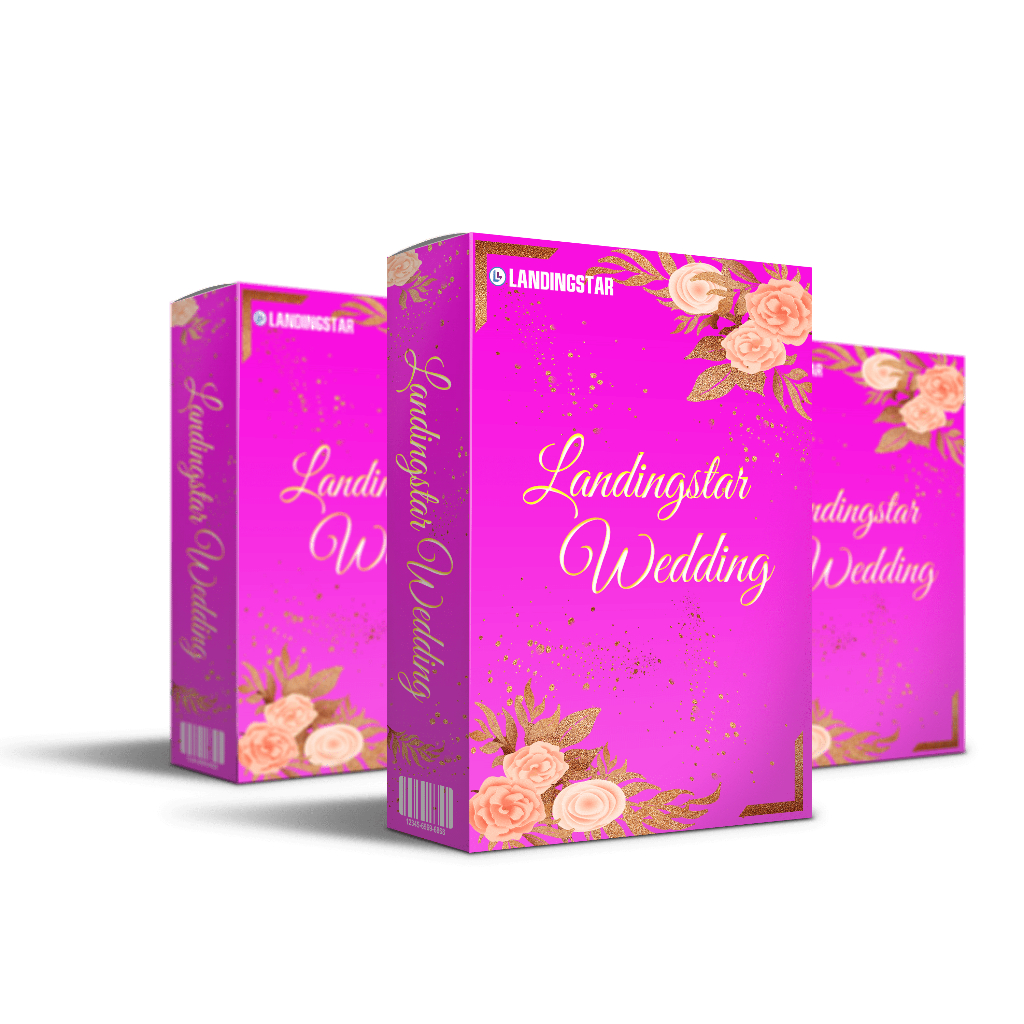 Jual landing star wedding 125 template json website undangan