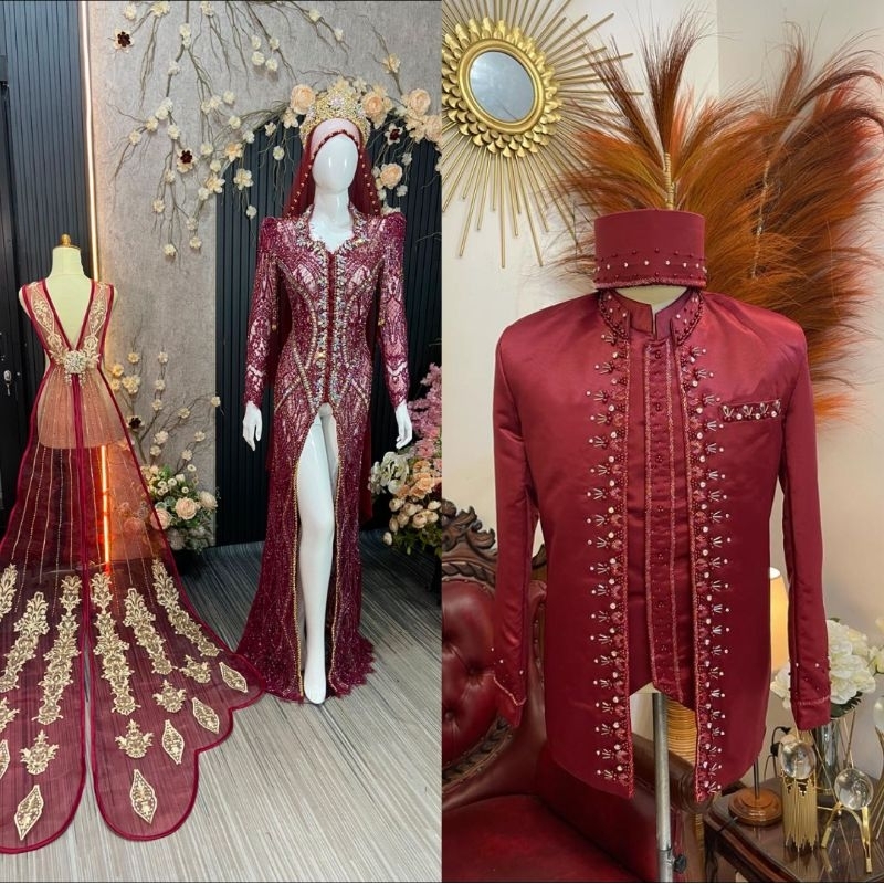 Jual SALEEE..KEBAYA AKAD COUPLE FULL PAYET//KEBAYA AKAD COUPLE TERMURAH ...