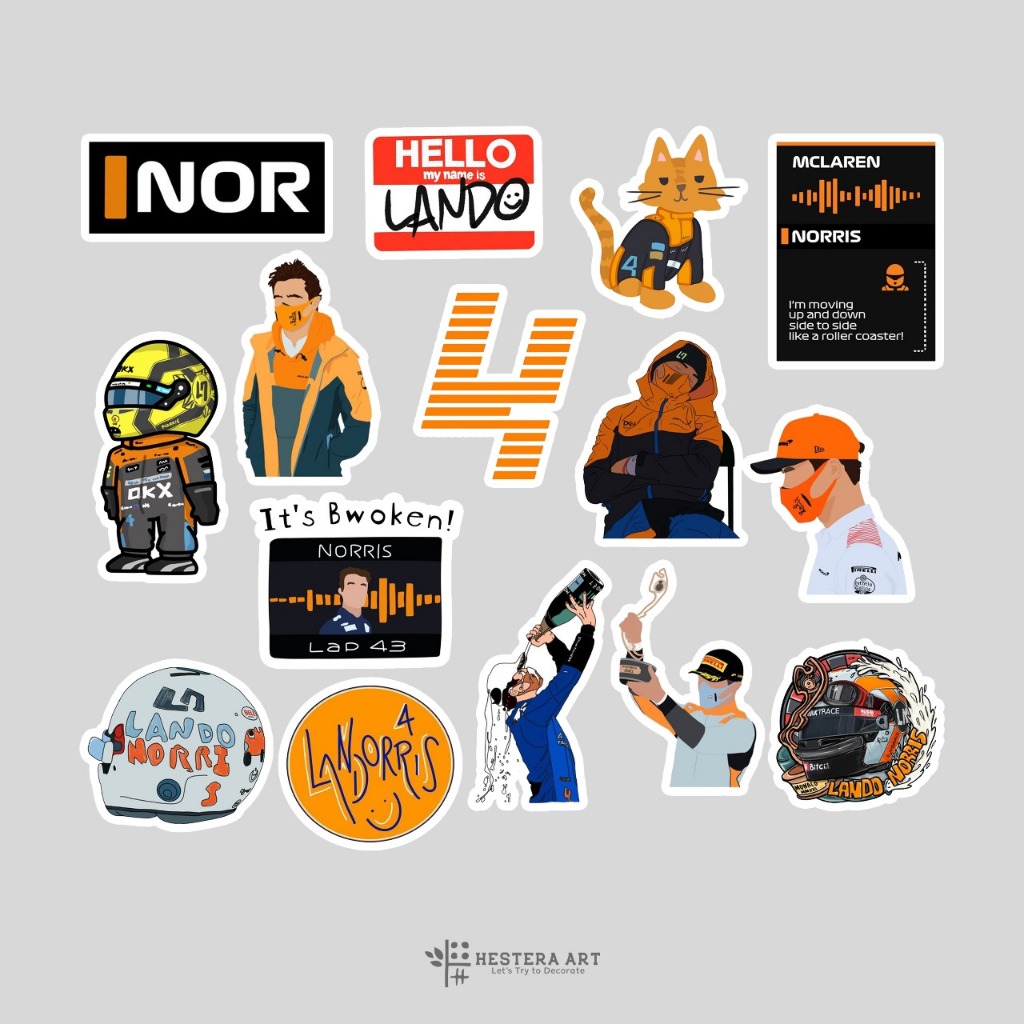 Jual Stiker Pack Pembalap F1 Sticker Vinyl Doff Laminasi | Stiker Lando ...