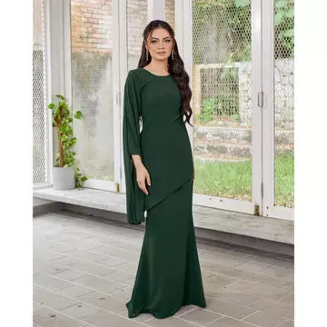 New Collection Kalila Dress Mermaid Bahan Ceruty Babydoll Full Furing Dress Model Malaysiaan