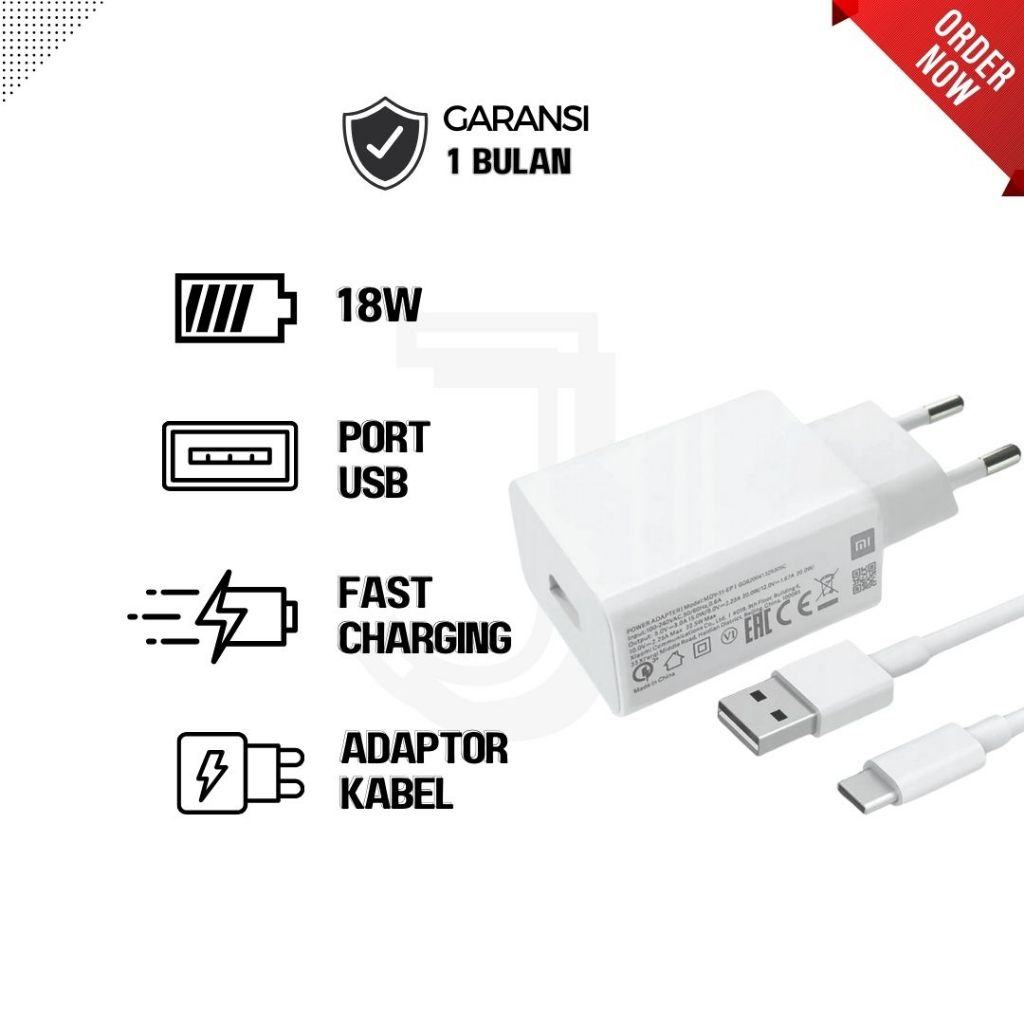 CHARGER XIAOMI 18 WATT FAST CHARGING TYPE-C