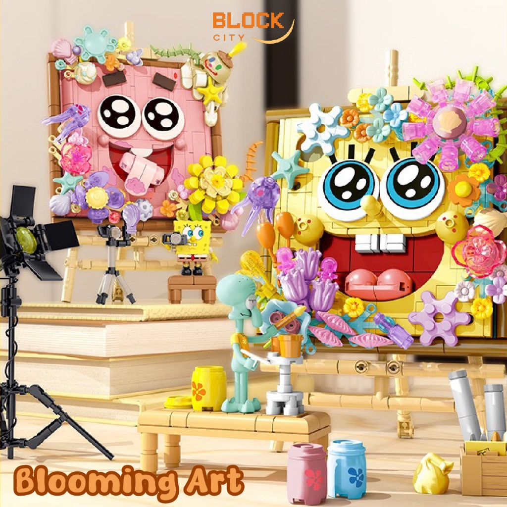Jual Block City-Sembo Sponge Bob & Patrick Painting Brick Puzzle Brick ...