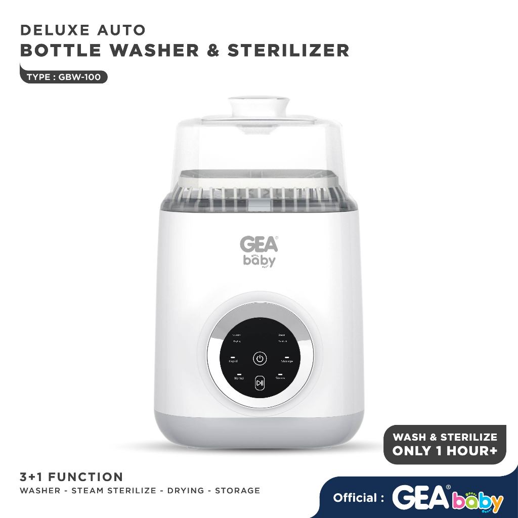GEA BABY Deluxe Auto Bottle Washer Sterilizer GBW-100 Pencuci Botol  Steam Bottle Sterilizer Dish Dryer Pengering dan Steril Botol Bayi