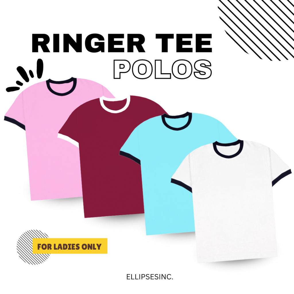 Jual ELLIPSESINC Ringer Tee Wanita Polos Spandek | Shopee Indonesia