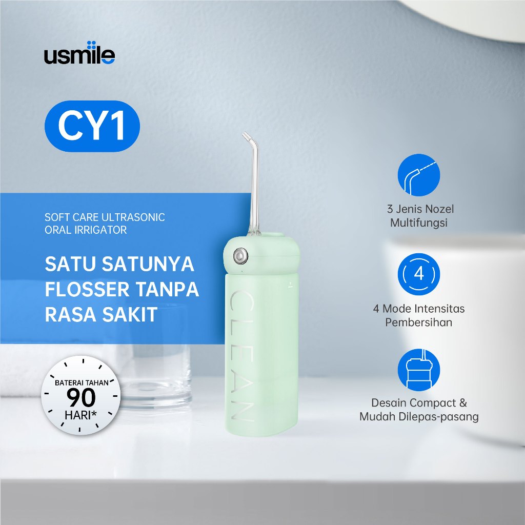 Jual usmile CY1 Soft Clean Water Flosser Ultrasonic Oral Irrigator ...