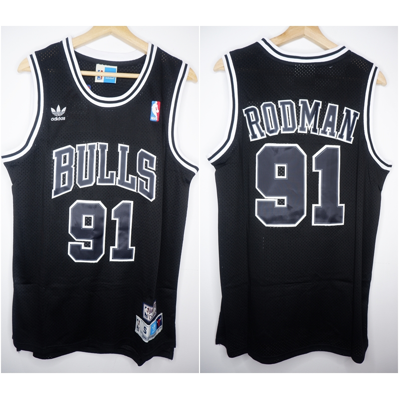 90S DENNIS RODMAN Chicago Bulls Jersey Vintage Throwback Classic Hall of Fame L EUR 74,52