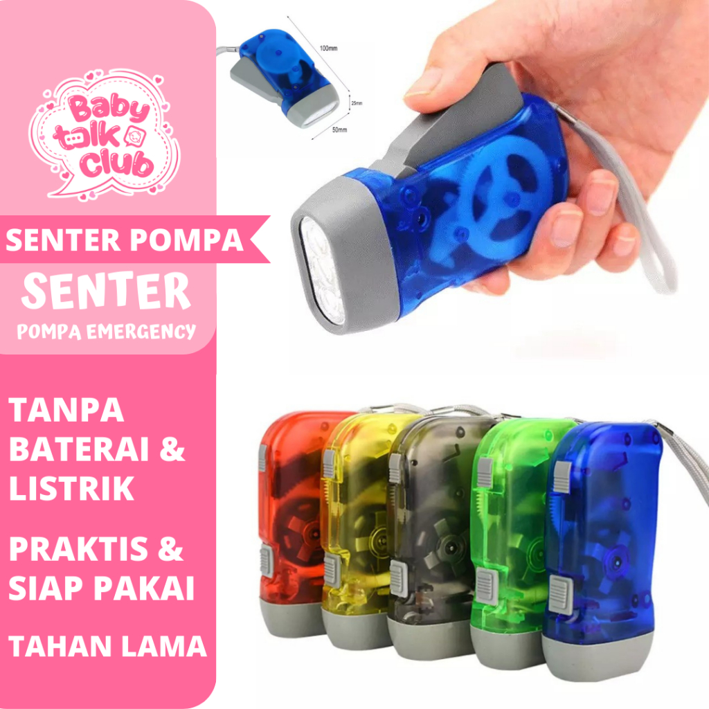 Jual Senter Pompa LED Tangan Hand Pressing Flashlight Rechargeable ...