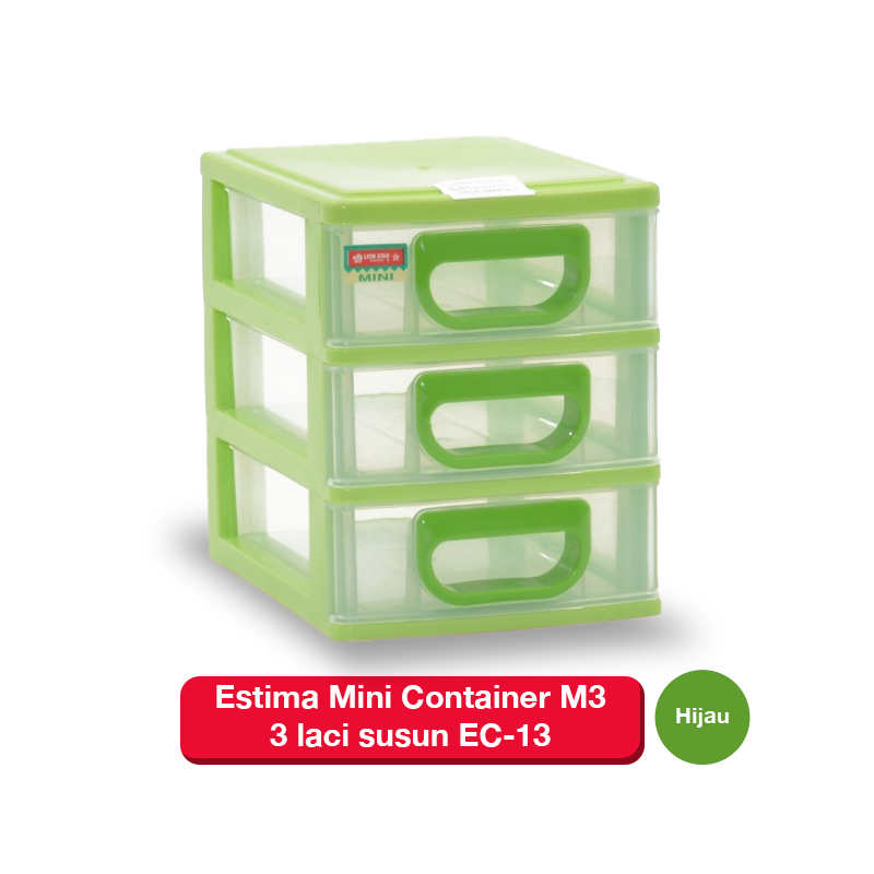 Jual LION STAR Estima Mini Container M3 3 laci susun EC-13 | Shopee ...