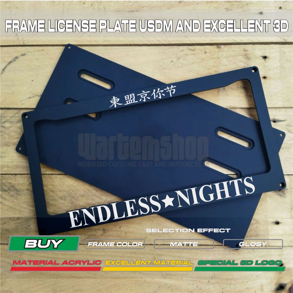 Jual FRAME LICENSE PLATE CUSTOM UNIVERSAL JDM AND USDM 3D ENDLESS ...