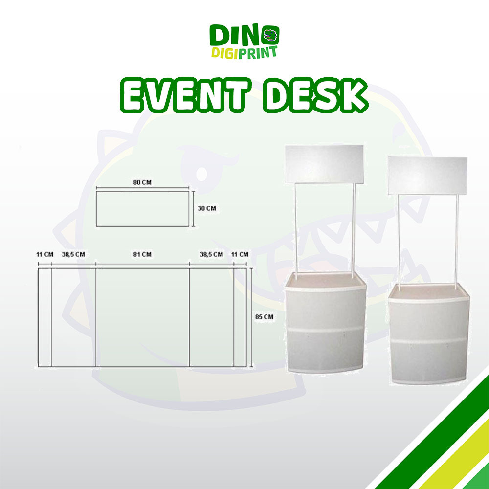 Jual EVENT DESK / BOOTH PORTABLE PVC UKURAN 39 x 81 x 80 Cm + CETAK ...