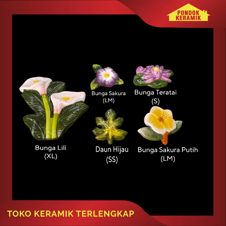 Hiasan Dinding Karakter Bunga Bunga Cantik Lucu Pajangan Wall Decor Keramik