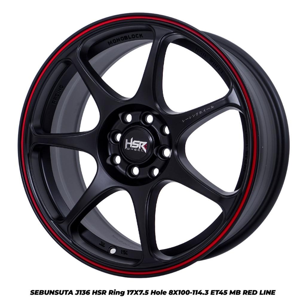 Jual VELG MOBIL RING 17 SEBUNSUTA BLACK RED LINE R17 MOBIL HONDA JAZZ ...