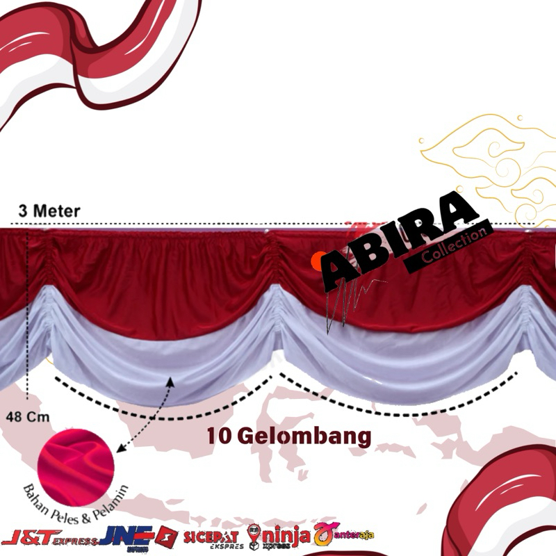 Jual BENDERA BACKGROUND KARET PREMIUM 10 Gelombang ( 3meter) | Shopee ...