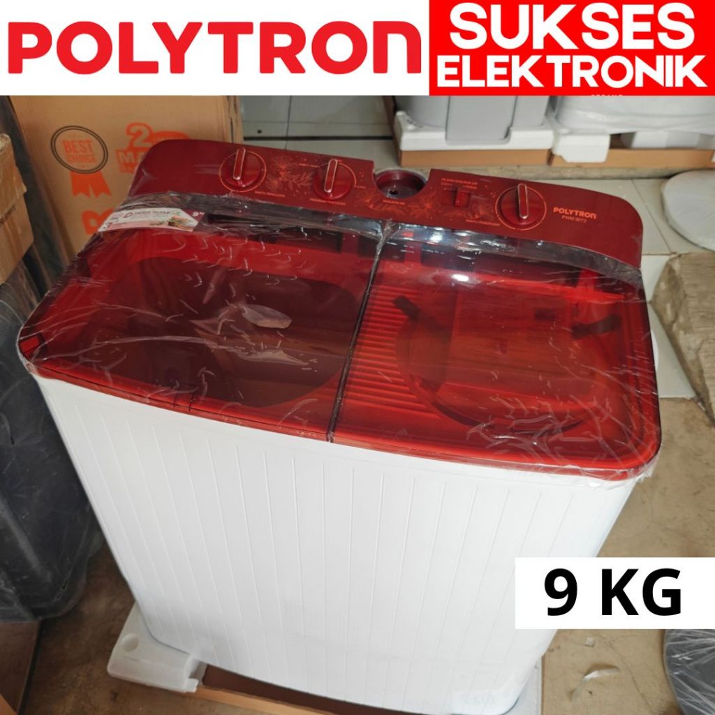 Jual MESIN CUCI POLYTRON 9 KG 2 TABUNG PWM-9072 / WASH MACHINE 9KG KILO ...