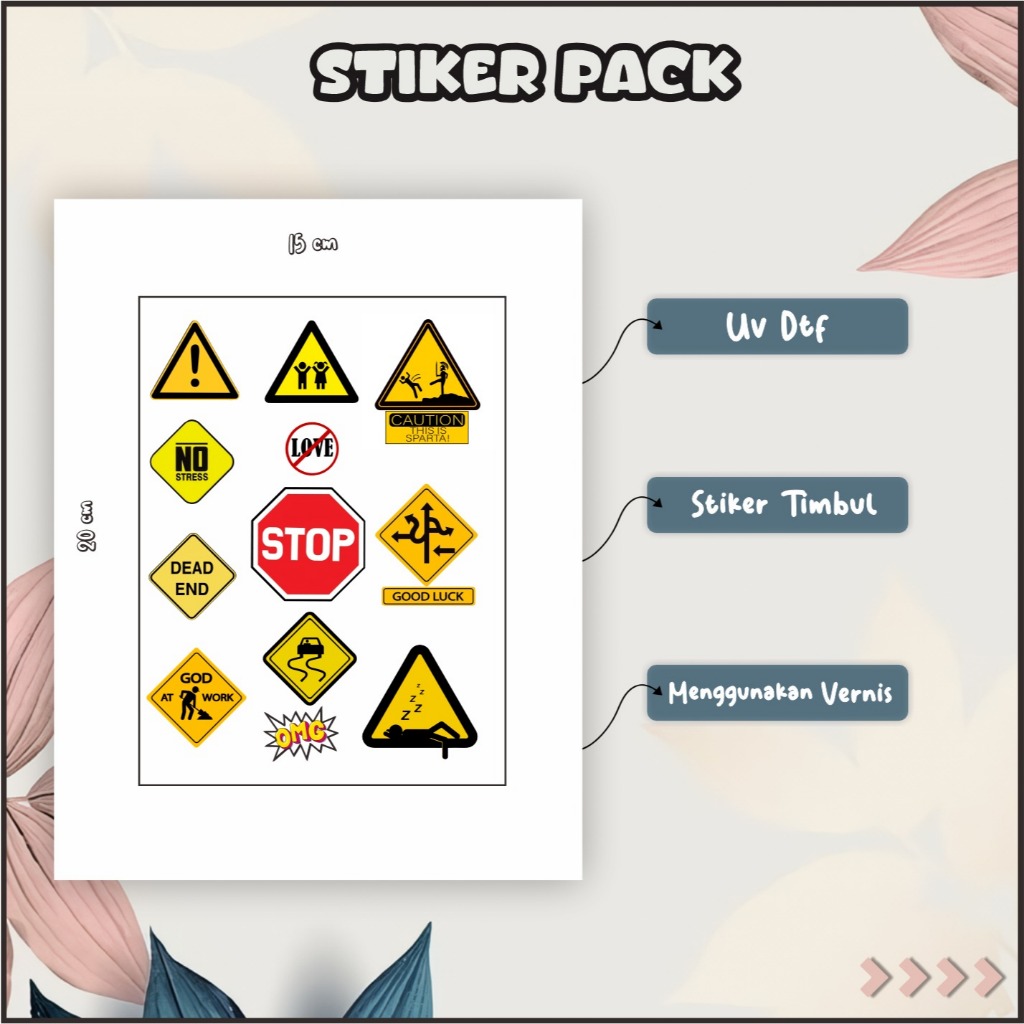 Jual Stiker Sticker Setiker Setikker Pack UV DTF Motif Rambu Lalu ...