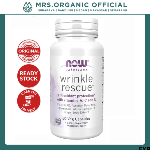 Jual NOW Wrinkle Rescue Capsules Targeted Blend with Vitamins A, C and ...