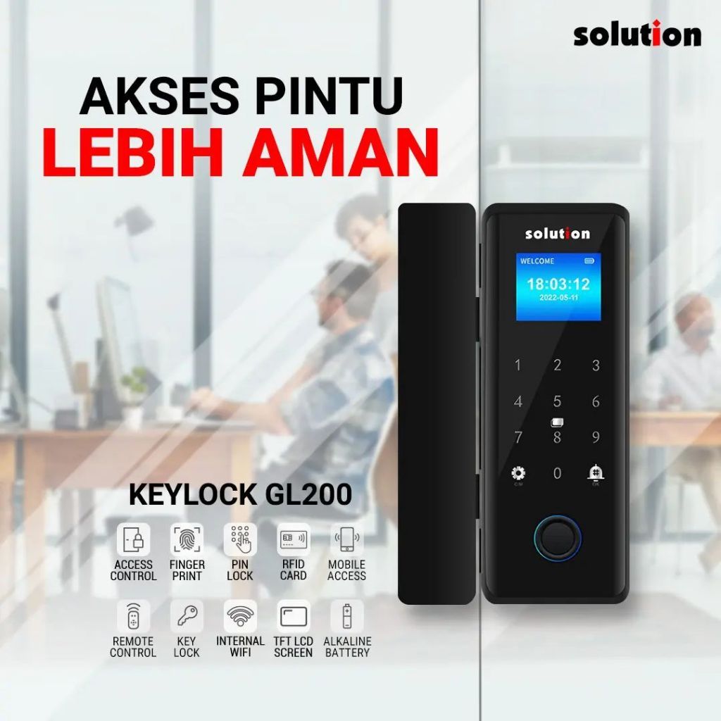 Jual SOLUTION KEYLOCK GL200 / KUNCI PINTU DIGITAL SMART DOOR LOCK SIDIK ...