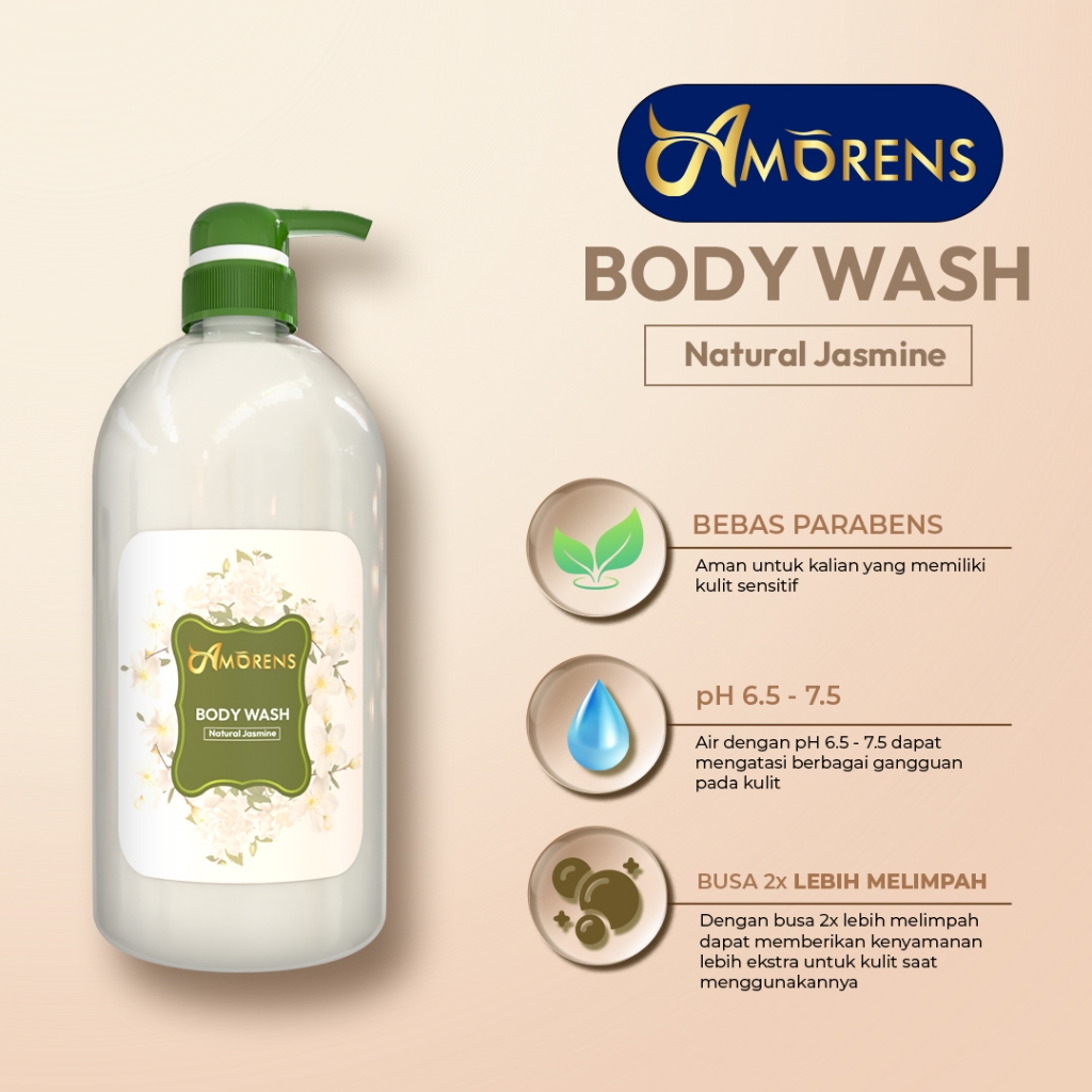 Jual AMORENS Body Wash 1000ml / Sabun Mandi Untuk Melembabkan Kulit ...
