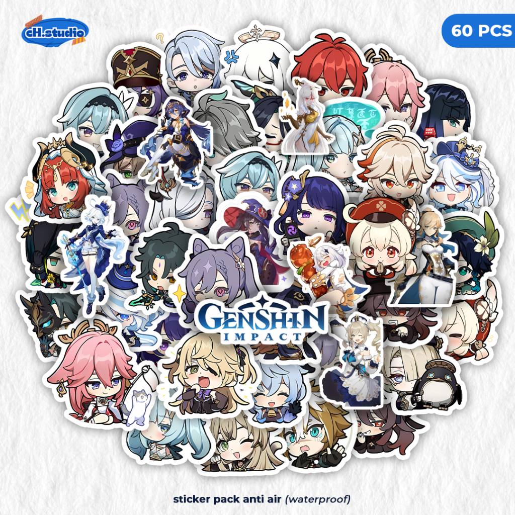 Jual Stiker Pack 60 PCS Anime GENSHIN IMPACT Aesthetic Tahan Air ...