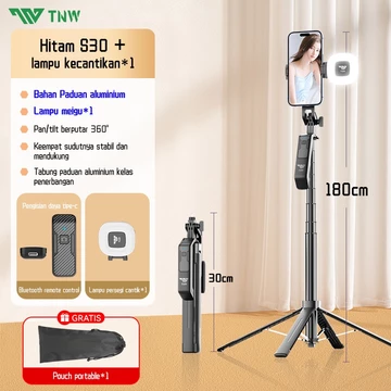TNW S30 Tongsis Tripod Bluetooth 1.8m Fill Light Tongsis Tripod Remote Tongsis Hp Selfie Stick