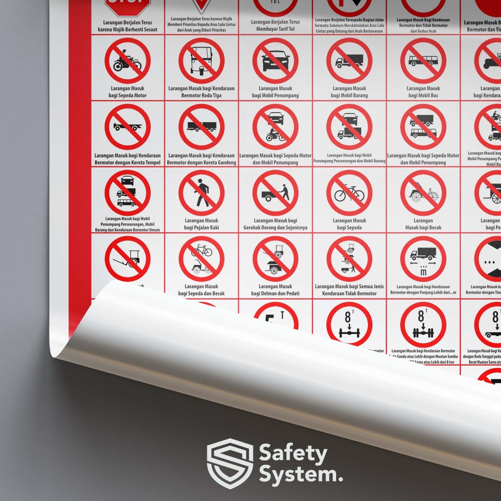 Jual Poster K3 Keselamatan Kerja Safety Rambu Lalu-lintas Traffic ...