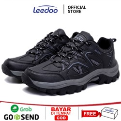 Leedoo Sepatu Hiking Pria  Olahraga Outdoor Sepatu Gunung Adventure Anti Slip Shoes Hitam MH208
