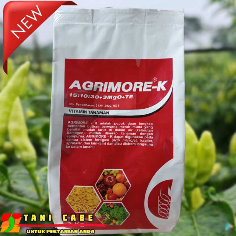 Jual PUPUK AGRIMORE-K (MERAH) 15:10:30+3MGO+TE VITAMIN TANAMAN | Shopee ...
