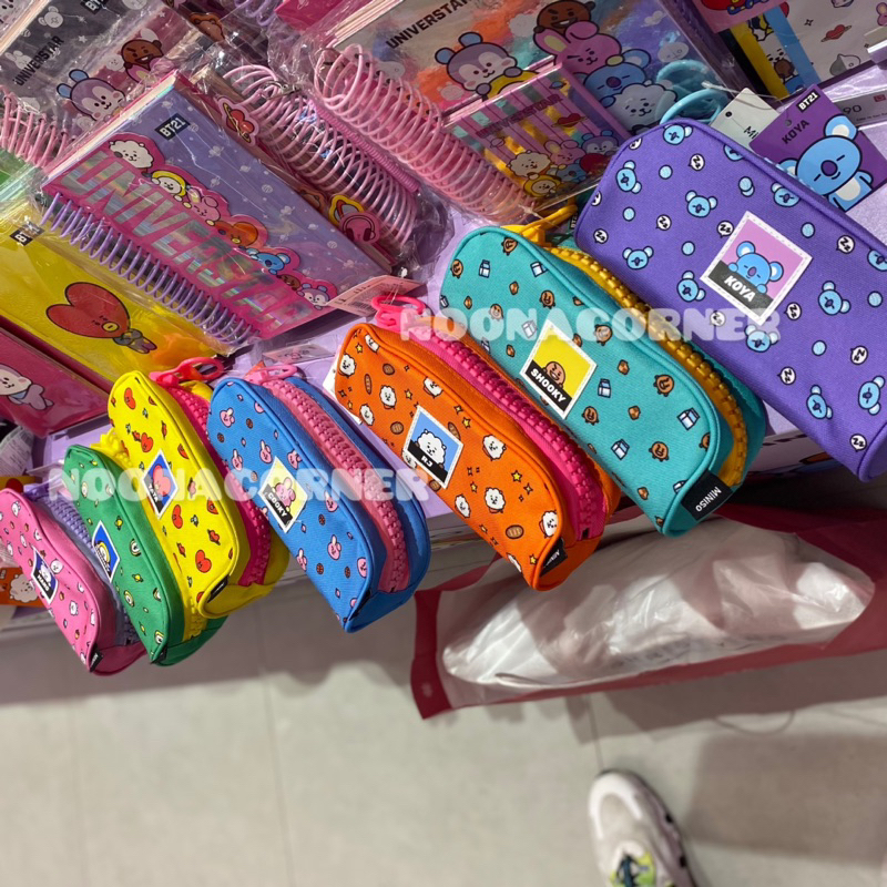 Jual Miniso x BT21 ‼️ Big Zipper Pencil Case / Kotak Pensil Canvas BT21 ...