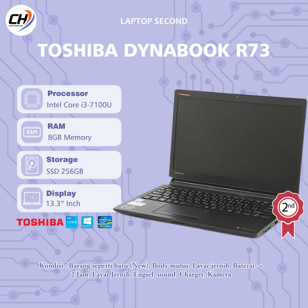 Jual Laptop Toshiba Dynabook R73 Second - RAM 8GB SSD 256GB | Shopee ...