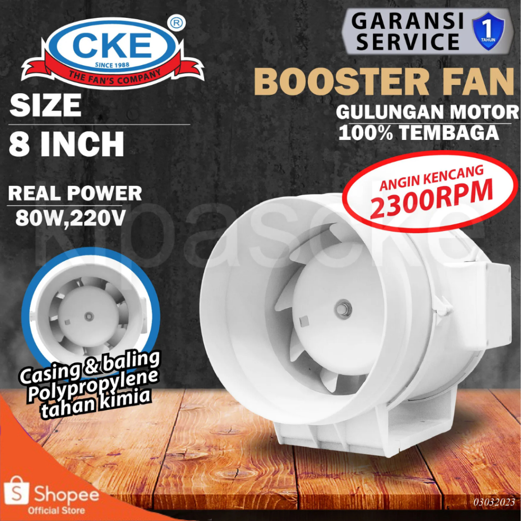 Jual CKE Inline Duct CDI-BXF-200(2C)-NB Size 8 Inch 220 Volt Blower ...