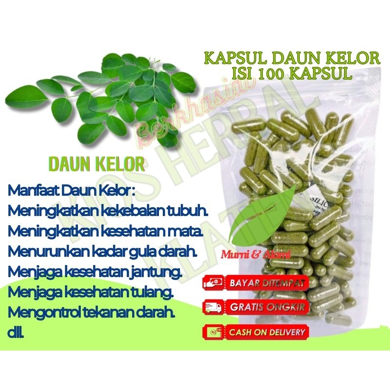 Jual Serbuk Daun KELOR MORINAGA Oliefera Isi 100 Kapsul Untuk