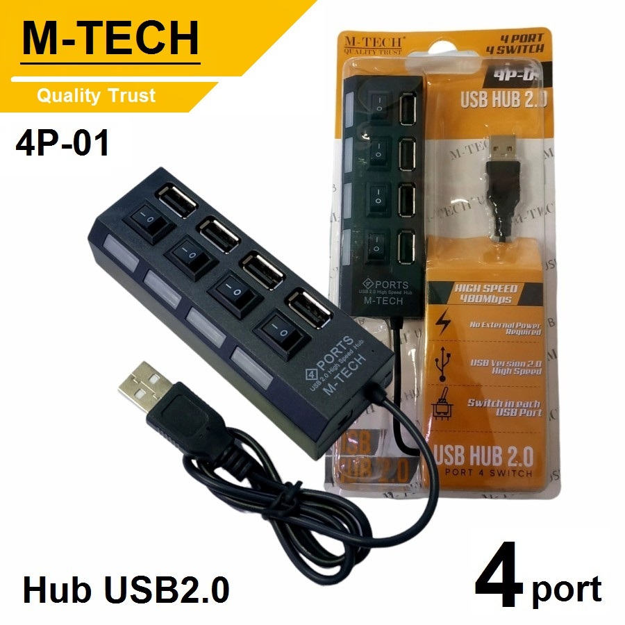 Jual M-Tech Hub USB 2.0 4 Port with Switch 4P-01 | Shopee Indonesia