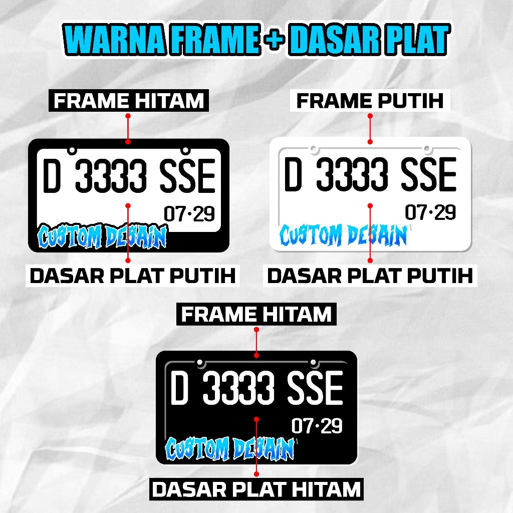 Jual Frame & Plat Nomor Akrilik Model Proper Custom Desain ( BY ...