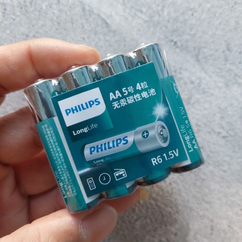 Jual 4Pcs Baterai AA Philips A2 R6 1.5V batre Mainan kalkulator Jam ...